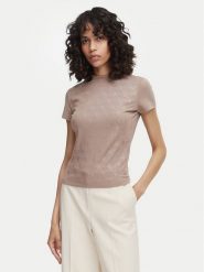 Guess T-Shirt W4BI26 J1314 Beżowy ciemny Regular Fit. Brązowe t-shirty Guess, xxl, z aplikacjami, z bawełny, bez kołnierzyka, bez ramiączek. Za 264.99 zł.