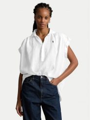 Polo Ralph Lauren Koszula 211935131001 Biały Relaxed Fit. Białe koszule Polo Ralph Lauren, l, bez wzorów, ze lnu, bez kołnierzyka, bez ramiączek. Za 529.99 zł.