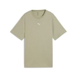 Damska koszulka o luźnym kroju ESS PUMA Lux Army Green. Zielone bluzki Puma, bez wzorów, sportowe, bez kołnierzyka, bez ramiączek. Za 99.00 zł.