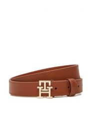 Tommy Hilfiger Pasek Damski Th Modern 2.5 AW0AW17496 Brązowy. Brązowe paski TOMMY HILFIGER, bez wzorów, ze skóry. Za 239.99 zł.