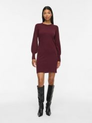 Vila Sukienka dzianinowa w kolorze bordowym rozmiar: XL. Czerwone sukienki Vila, xl, bez wzorów, z dzianiny, bez kołnierzyka, bez ramiączek, mini. Za 149.95 zł.