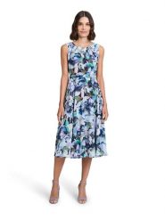 Vera Mont Sukienka w kolorze błękitno-zielonym rozmiar: 36. Niebieskie sukienki Vera Mont, bez wzorów, bez kołnierzyka, bez ramiączek, midi. Za 260.99 zł.