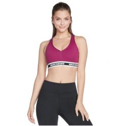 Biustonosz sportowy damski Skechers Go Walk Jacquard Bra. Fioletowe bielizna sportowa Skechers, bez wzorów, z elastanu. Za 149.99 zł.