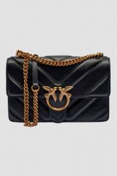 PINKO Czarna kopertówka Love One Classic Light DC. Czarne kopertówki Pinko, bez wzorów, ze skóry, bez dodatków. W wyprzedaży za 1,659.99 zł.