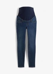Jeansy ciążowe skinny z bawełną organiczną. Niebieskie jeansy bonprix, bez wzorów. Za 169.99 zł.