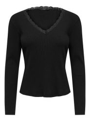 ONLY Koszulka w kolorze czarnym rozmiar: L. Czarne bluzki Only, l, bez wzorów, z koronki, bez kołnierzyka, bez ramiączek. Za 65.95 zł.