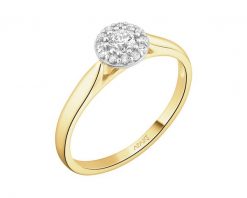 Pierścionek z żółtego i białego złota z diamentami - 0,25 ct - próba 585. Białe pierścionki Apart, z diamentem, złote. W wyprzedaży za 3,493.00 zł.