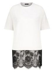 Sublevel Koszulka w kolorze biało-czarnym rozmiar: L/XL. Białe bluzki Sublevel, l, bez wzorów, z koronki, bez kołnierzyka, bez ramiączek. Za 82.99 zł.