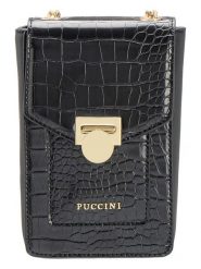 Puccini Torebka "Timeless" w kolorze czarnym - 11 x 18 x 6 cm rozmiar: onesize. Czarne torby na ramię Puccini, bez wzorów, z materiału, na ramię, bez dodatków. Za 74.99 zł.