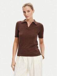 Weekend Max Mara Polo Roncolo 2525366071 Brązowy Regular Fit. Brązowe koszulki polo Weekend Max Mara, m, bez wzorów, z bawełny, bez kołnierzyka, bez ramiączek. Za 779.99 zł.