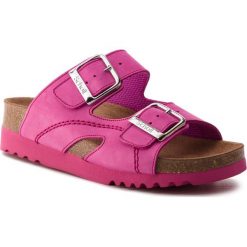 Klapki SCHOLL - Moldava Wedge Ad F25081 2172 360 Total Fuchsia. Czerwone klapki Scholl, z aplikacjami, z nubiku, bez obcasa. W wyprzedaży za 239.00 zł.