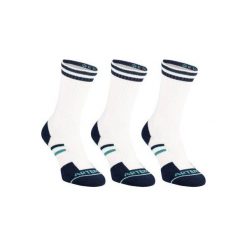 Skarpety sportowe RS500 3 pary. Niebieskie skarpety ARTENGO, bez wzorów, z bawełny. Za 24.99 zł.