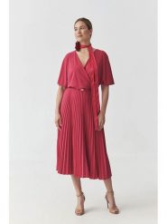 TATUUM Sukienka w kolorze różowym rozmiar: L. Różowe sukienki Tatuum, l, bez wzorów, z tkaniny, bez kołnierzyka, bez ramiączek, midi. Za 209.33 zł.