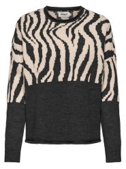 ONLY Sweter "Jade" w kolorze beżowo-czarnym rozmiar: M. Brązowe swetry Only, m, bez wzorów, bez ramiączek. Za 101.23 zł.
