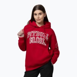 Bluza damska Pitbull Fiora Hooded. Czerwone bluzy PITBULL, m, bez wzorów, z bawełny, bez kaptura. Za 199.99 zł.