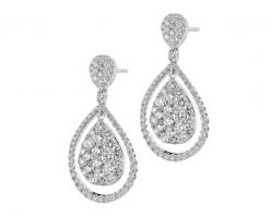 Kolczyki z białego złota z brylantami - 4,29 ct - próba 750. Białe kolczyki Apart, z brylantem, złote. Za 45,990.00 zł.