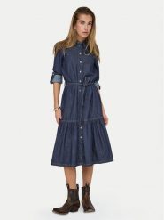 ONLY Sukienka jeansowa Sevigny 15357967 Granatowy Regular Fit. Niebieskie sukienki Only, m, bez wzorów, z bawełny, bez kołnierzyka, bez ramiączek. Za 329.99 zł.
