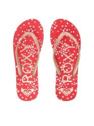 Roxy Japonki ARJL100869-RGL Czerwony. Czerwone klapki Roxy, bez wzorów, z materiału, bez obcasa. Za 89.99 zł.