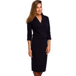 Stylove Sukienka w kolorze grantowym rozmiar: M. Niebieskie sukienki Stylove, na co dzień, m, bez wzorów, z bawełny, bez kołnierzyka, bez ramiączek, midi, proste. Za 169.95 zł.