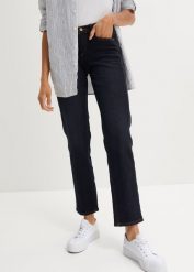 Dżinsy Straight Slim, Mid Waist, ze stretchem. Niebieskie jeansy bonprix, bez wzorów. Za 109.99 zł.
