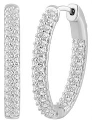 Diamonds lab grown Złote kolczyki-kreole z diamentami rozmiar: onesize. Szare kolczyki Diamonds lab grown, z diamentem, złote. Za 10,483.99 zł.