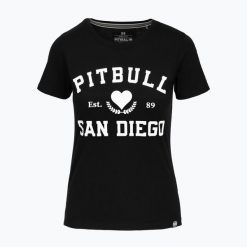 Koszulka damska Pitbull Love PB. Czarne koszulki sportowe PITBULL, bez wzorów, bez ramiączek. Za 64.99 zł.