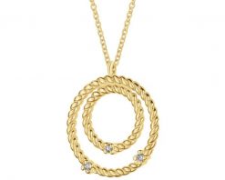 Naszyjnik z żółtego złota z brylantami - koła - 0,01 ct - próba 585. Żółte naszyjniki Apart, z brylantem, złote. Za 2,490.00 zł.