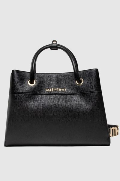 VALENTINO Duża czarna torebka Alexia SS26. Czarne torebki klasyczne Valentino by Mario Valentino, bez wzorów, duże, bez dodatków. W wyprzedaży za 387.99 zł.