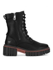 Mustang Botki 1447-504 Czarny. Czarne botki Mustang, bez wzorów, bez obcasa, na słupku, bez zapięcia. Za 299.99 zł.