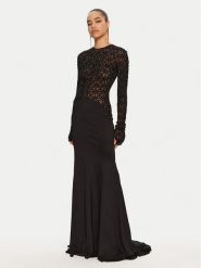 Elisabetta Franchi Sukienka wieczorowa Red Carpet AB65947E2 Czarny Regular Fit. Czarne sukienki Elisabetta Franchi, bez wzorów, z syntetyku, wizytowe, bez kołnierzyka, bez ramiączek. Za 7,099.00 zł.