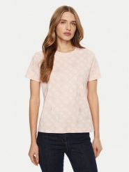 Guess T-Shirt V4YI04 I3Z14 Różowy Regular Fit. Czerwone t-shirty Guess, s, z aplikacjami, z bawełny, bez kołnierzyka, bez ramiączek. Za 119.99 zł.