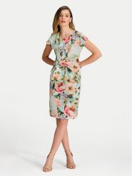 Swing Sukienka koktajlowa 5AI20700 Kolorowy Regular Fit. Sukienki Swing, bez wzorów, z syntetyku, wizytowe, bez kołnierzyka, bez ramiączek. Za 439.99 zł.