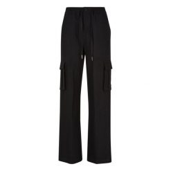 Spodnie Cargo Damskie Wiskoza Prosta Nogawka. Czarne spodnie dresowe Urban Classics, m, bez wzorów, z wiskozy. Za 211.99 zł.