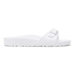BIRKENSTOCK Madrid EVA White Klapki damskie. Białe klapki Birkenstock, bez wzorów, z materiału, bez obcasa. Za 189.99 zł.