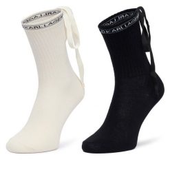Skarpety długie KARL LAGERFELD. Czarne skarpety KARL LAGERFELD, bez wzorów. Za 169.99 zł.