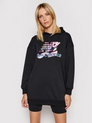 New Balance Bluza Athletics Erin Loree Hoodie WD11506 Czarny Oversize. Czarne bluzy New Balance, xs, bez wzorów, z bawełny, bez kaptura. Za 189.99 zł.