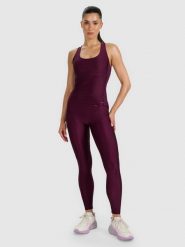 4F Legginsy treningowe szybkoschnące damskie - fioletowe L. Fioletowe legginsy 4f, l, bez wzorów, z dzianiny, z podwyższonym stanem. Za 179.99 zł.