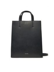 Calvin Klein Torebka Line Lthr Mini Tote 32 LV04F3002G Czarny. Czarne torebki klasyczne Calvin Klein, bez wzorów, ze skóry, bez dodatków. Za 899.99 zł.