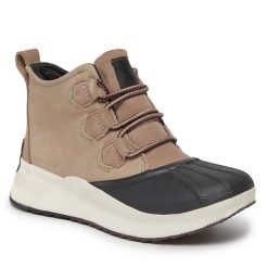 Botki Sorel. Brązowe botki Sorel, bez wzorów, bez obcasa, na płaskiej podeszwie, bez zapięcia. Za 549.99 zł.