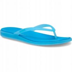 Japonki Dla Dorosłych Crocs Miami Frosted Flip. Niebieskie klapki Crocs, bez wzorów, z materiału, bez obcasa. Za 159.99 zł.