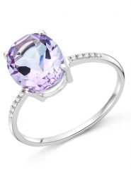 Diamant Exquis Złoty pierścionek z diamentami rozmiar: 58. Różowe pierścionki Diamant Exquis, z ametystem, złote. Za 988.35 zł.