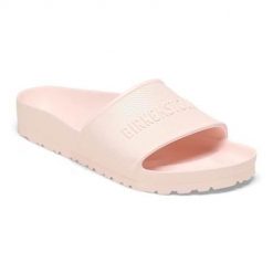 Klapki damskie Birkenstock Barbados Eva. Czerwone klapki Birkenstock, bez wzorów, z materiału, bez obcasa. Za 308.00 zł.