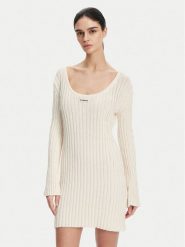 PINKO Sukienka dzianinowa 105301 A2N7 Écru Regular Fit. Sukienki Pinko, m, bez wzorów, z bawełny, bez kołnierzyka, bez ramiączek. Za 859.99 zł.