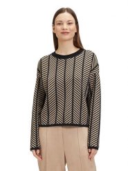 BETTY & CO Sweter w kolorze czarno-szarobrązowym rozmiar: 38. Brązowe swetry Betty & Co, bez wzorów, z bawełny, bez ramiączek. Za 126.75 zł.
