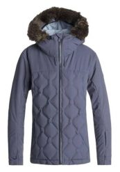 Kurtka narciarska damska Roxy Quilted membrana 20K. Niebieskie kurtki narciarskie Roxy, s, bez wzorów, z futra, z kapturem, narciarskie, primaloft. Za 642.49 zł.