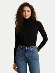 LAUREN RALPH LAUREN Golf 200B22258002 Czarny Slim Fit. Czarne golfy Lauren Ralph Lauren, xxl, bez wzorów, z bawełny, bez ramiączek. Za 639.99 zł.