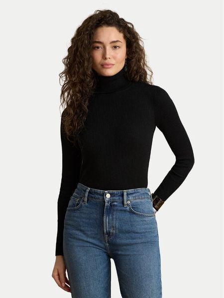 LAUREN RALPH LAUREN Golf 200B22258002 Czarny Slim Fit. Czarne golfy Lauren Ralph Lauren, xxl, bez wzorów, z bawełny, bez ramiączek. Za 639.99 zł.