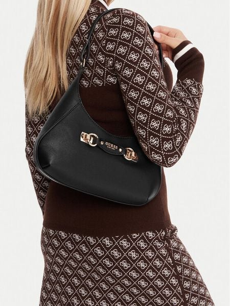 Guess Torebka Mimina HWBG80 15180 Czarny. Czarne torebki klasyczne Guess, z aplikacjami, ze skóry, bez dodatków. Za 329.99 zł.