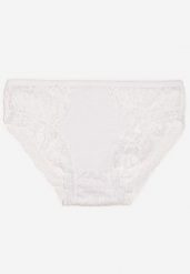 Białe Majtki Figi Ozdobione Subtelną Koronką Hiesa. Białe figi Born2be, l, z aplikacjami, z bawełny. Za 4.99 zł.