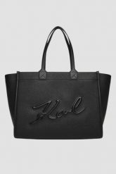 KARL LAGERFELD Czarna shopperka Skuare Tote. Czarne shopper KARL LAGERFELD, bez wzorów, biznesowe, bez dodatków. W wyprzedaży za 665.99 zł.